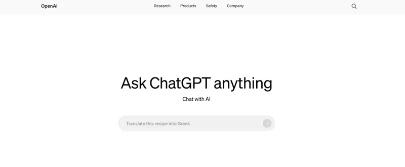 Chatgpt page "Ask ChatGPT anything"!