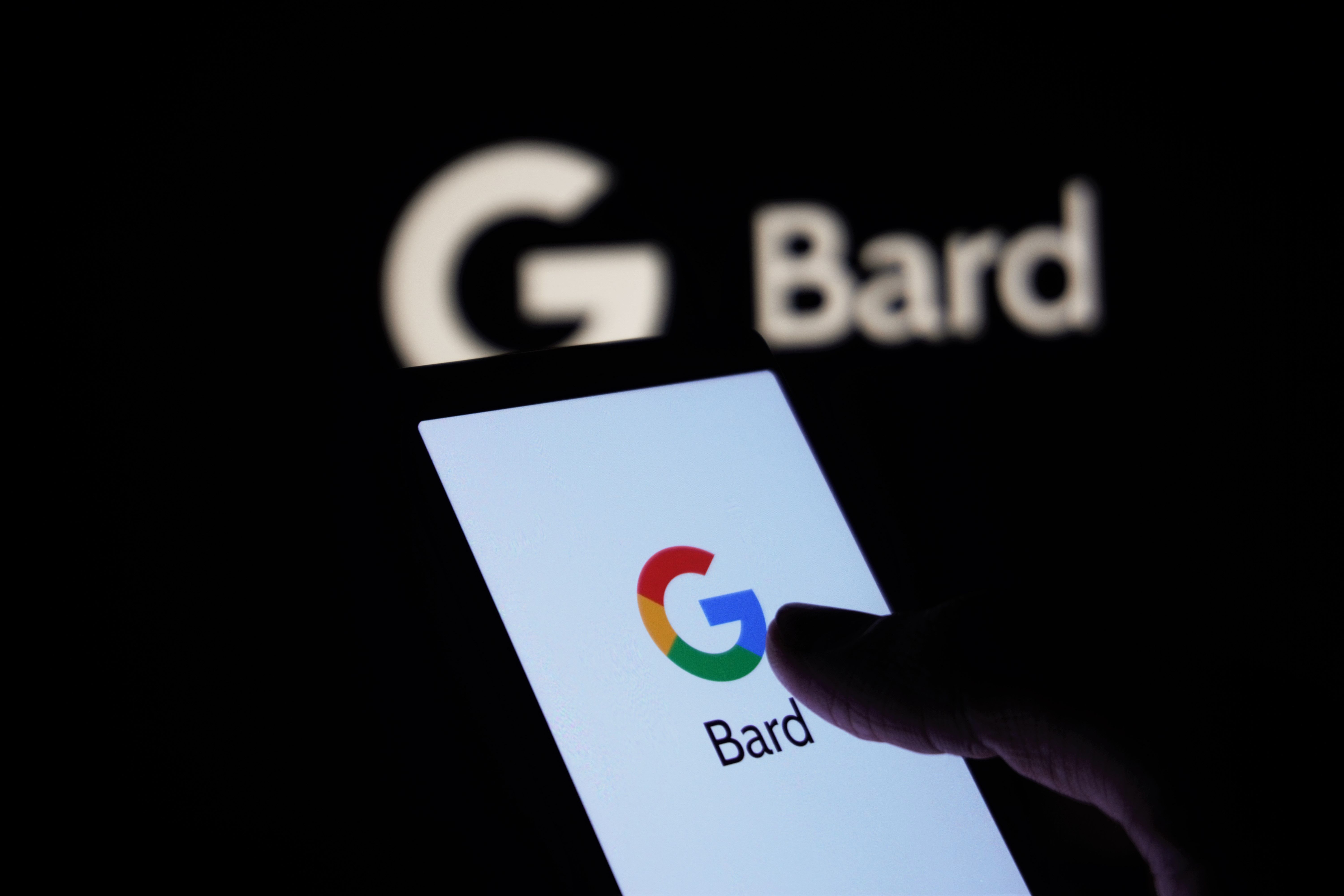 Google Bard Logo on mobile phone screen