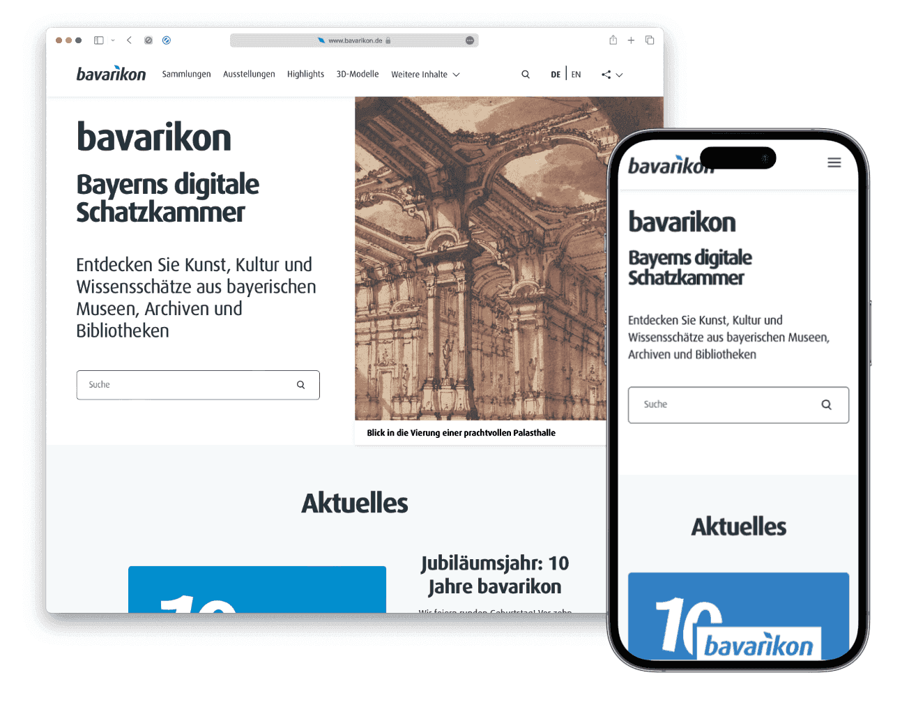 Bavarikon on desktop and mobile