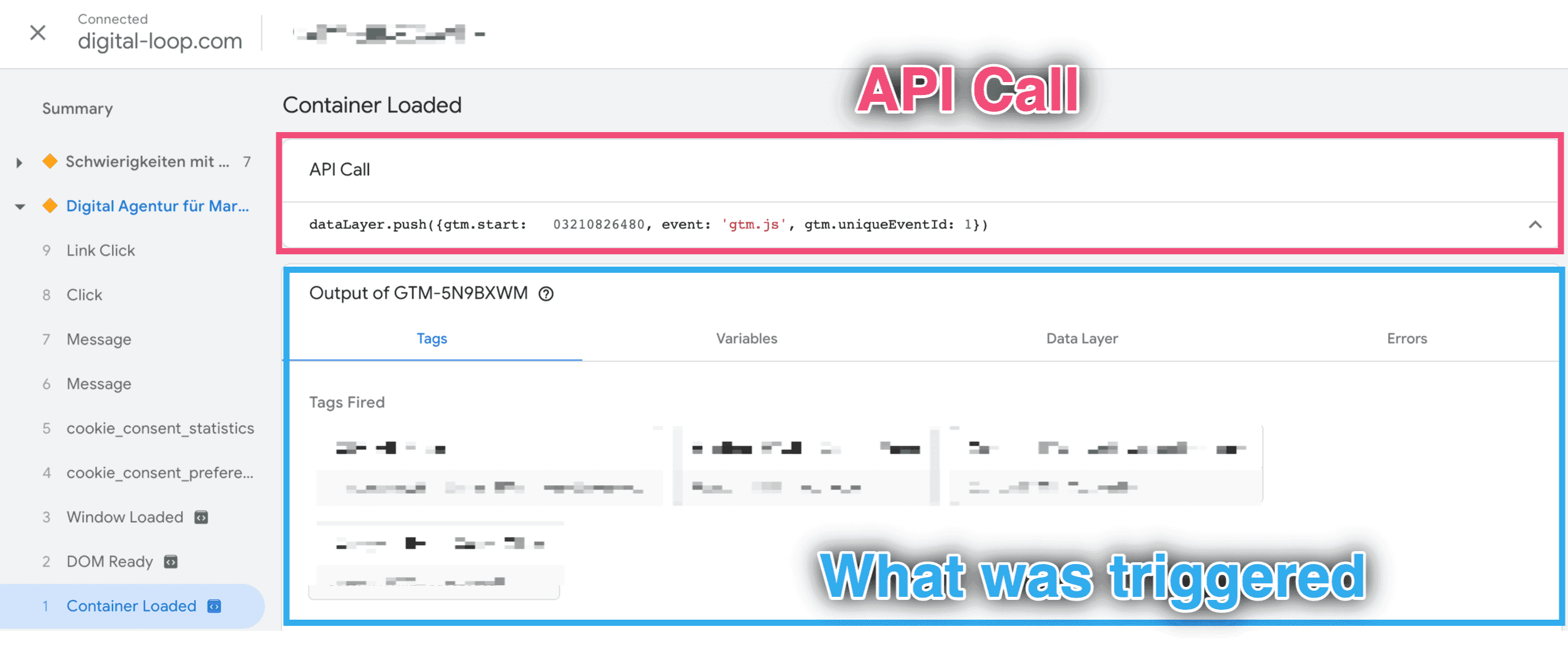 Tag Manager Container Load with API Calls 