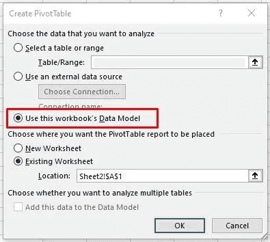 Create pivot table