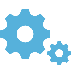 Gear blue icon