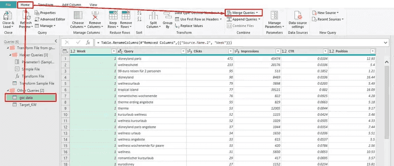 Keyword Sheet - Merge queries