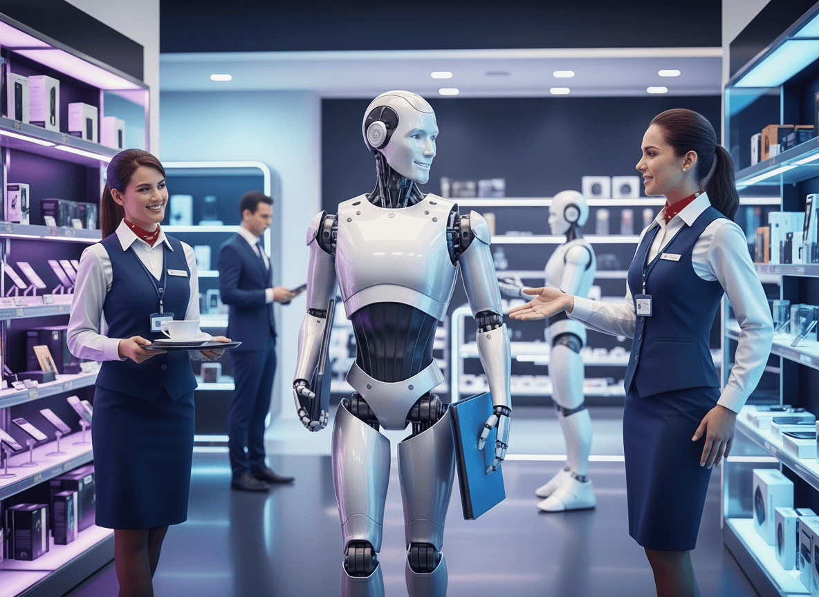 Robot shopping as a customer