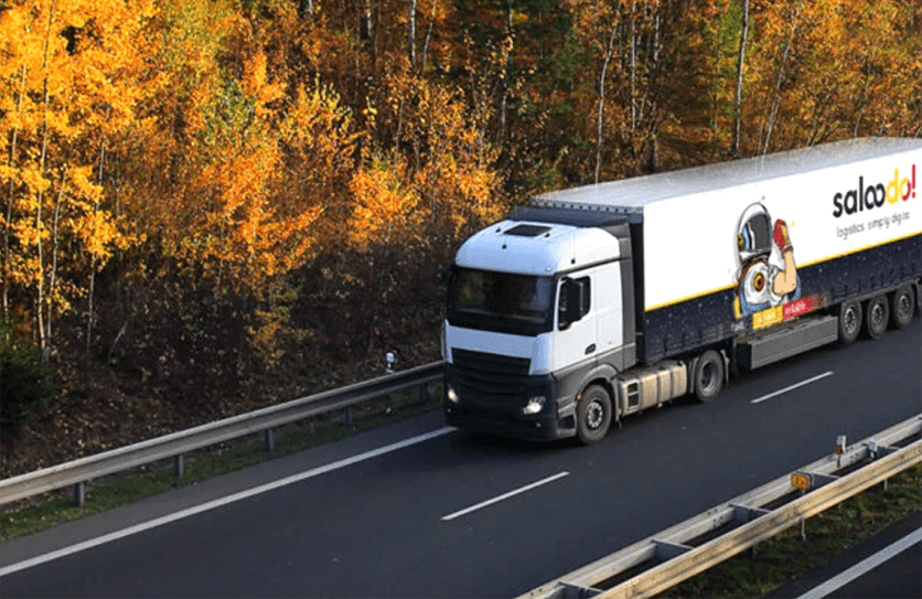 Saloodo truck in autumn