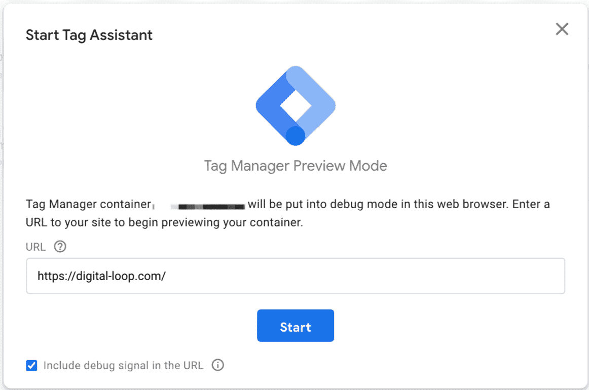 Start Tag Assistant